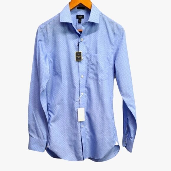 J‎ Crew Men's Slim Fit Button Down Shirt Non-Iron in Blue Size XS - Picture 1 of 6